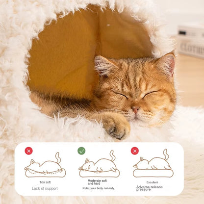 Very Soft Pet Cat House Deep Sleep Comfortable Cats Bed Warm Plush Pet Beds Suitable for Small and Medium-Sized Cats Beds