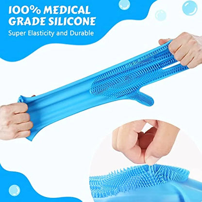 PawScrub Silicone Dog Bath & Grooming Gloves With Soft Brush & Heat-Resistant Design