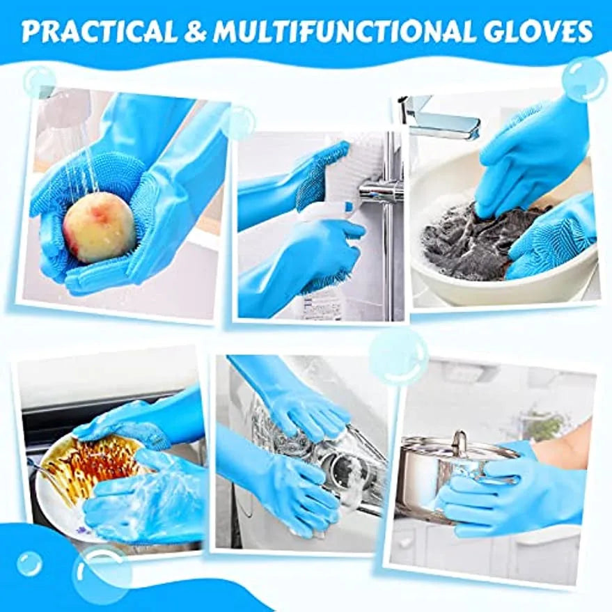 PawScrub Silicone Dog Bath & Grooming Gloves With Soft Brush & Heat-Resistant Design