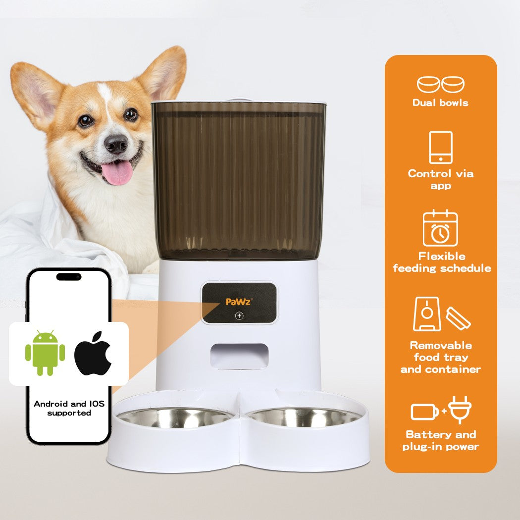 Pawz Automatic Pet Feeder – 5L Dual Bowl Dispenser