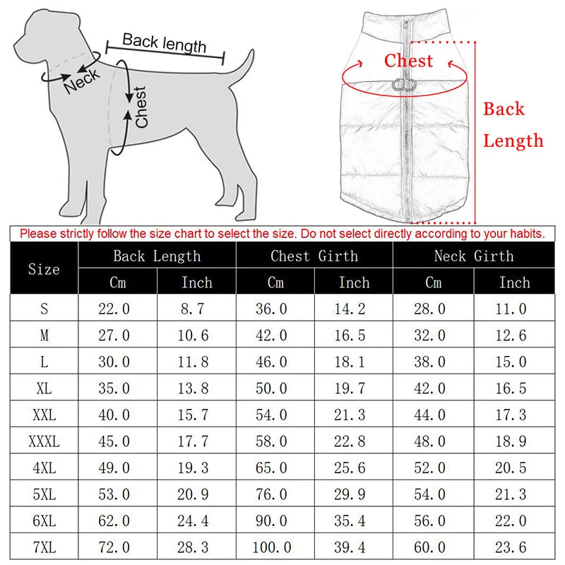 Winter Dog Coat Waterproof Jacket for All Sizes