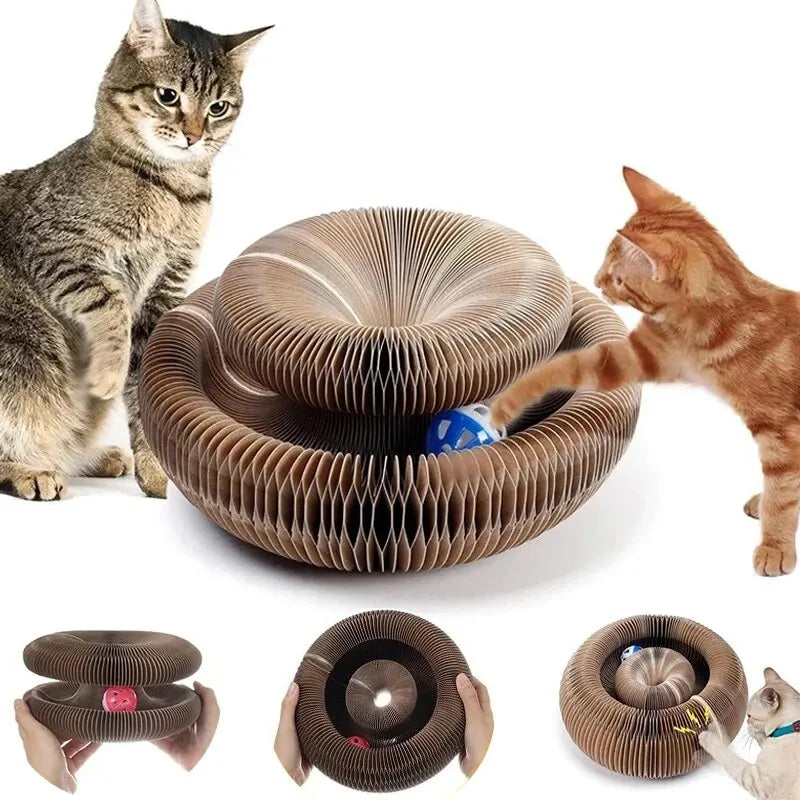 Magic Cat Scratch Board with Ball – Corrugated Toy
