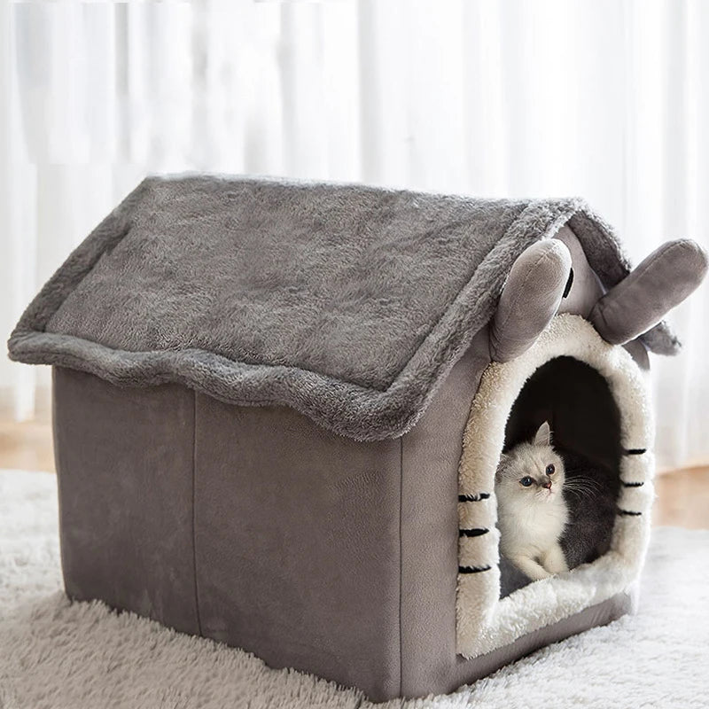 Indoor Warm Dog House Soft Pet Bed Tent House Dog Kennel Cat Bed with Removable Cushion Suitable for Small Medium Large Pets Ind