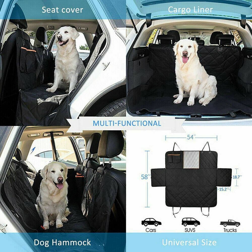 Premium Dog Car Seat Cover Hammock Nonslip Protector Mat Waterproof Dog/Cat Back