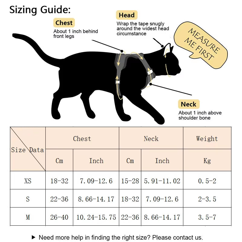 Cute Cat Harness with Leash – Angel Wings Design