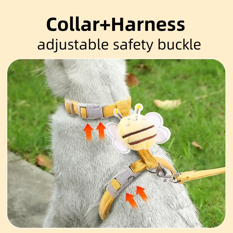 Bee Design Cat Harness & Leash Set – Outdoor Walking