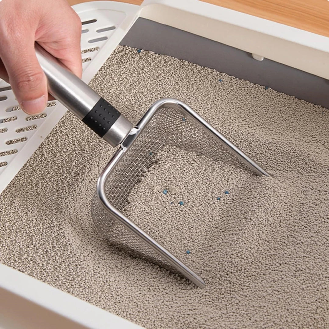 Heavy Duty Stainless Steel Cat Litter Scoop – Durable Metal Sifter with Ergonomic Grip for Fast Litter Cleaning