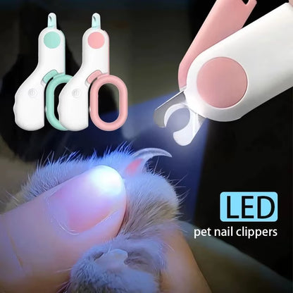 LED Pet Nail Clippers in Action – Safe Cat & Dog Nail Trimming with Illuminated Quick Detection and Ergonomic Handle