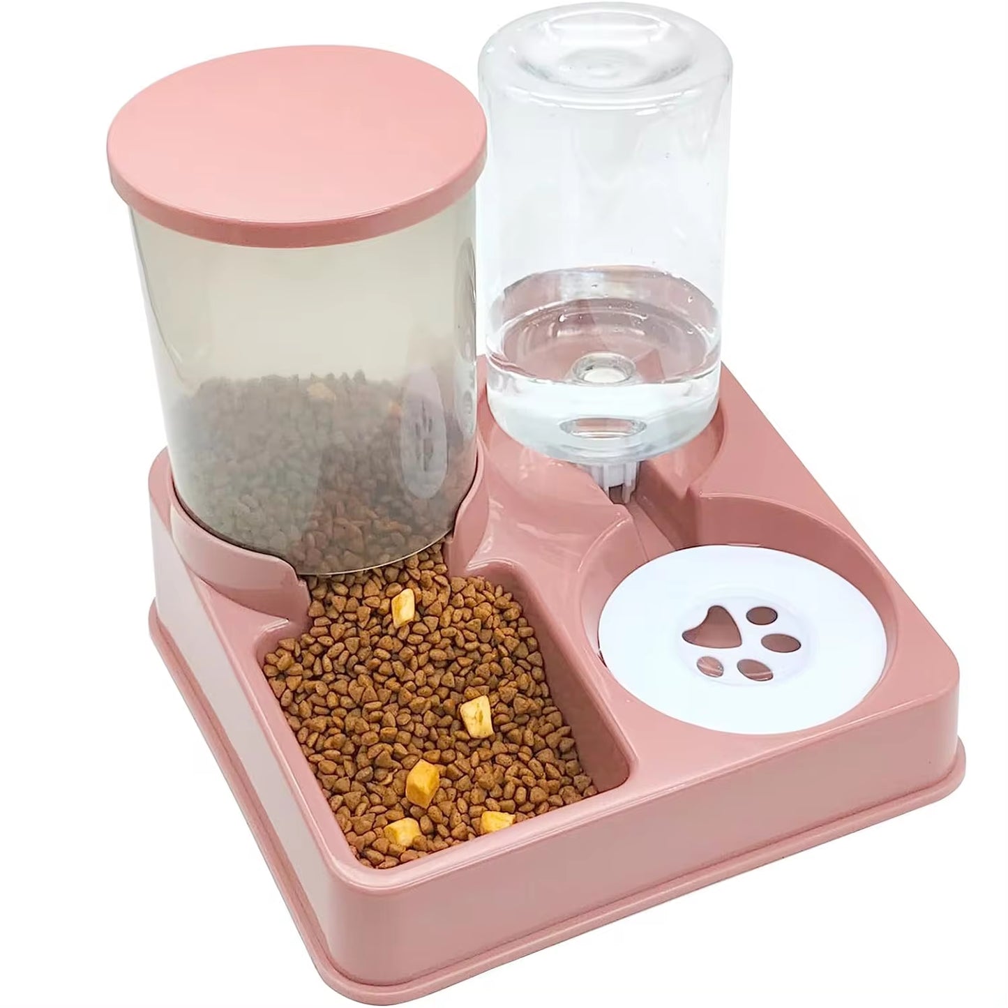 SmartFeast Pink Automatic Pet Feeder and Water Dispenser – Gravity Dual Bowl Set for Cats & Small Dogs