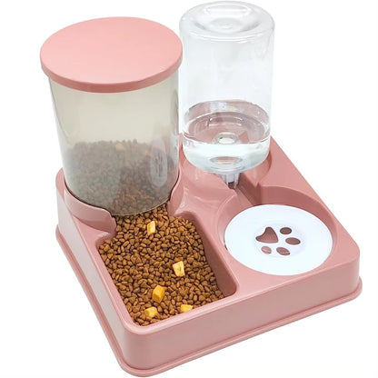 SmartFeast Pink Automatic Pet Feeder and Water Dispenser – Gravity Dual Bowl Set for Cats & Small Dogs