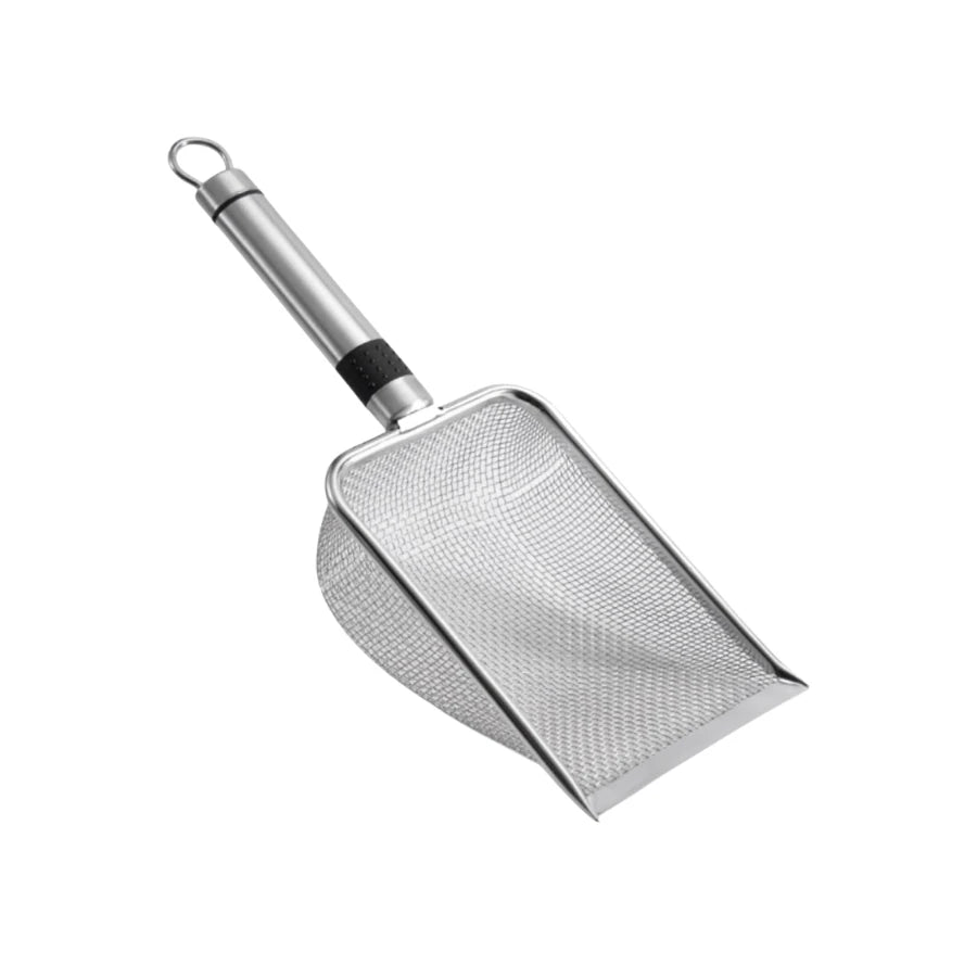 Premium Stainless Steel Cat Litter Scoop – Heavy Duty Metal Poop Sifter with Ergonomic Non-Slip Handle for Easy Cleaning